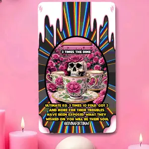 I'll Doers 54 Cards with "3 Times The Dime" Design Featuring Skull and Rose, Perfect for Giving and Collecting
