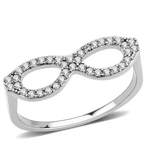 Women's AAA Grade 1mm Hypoallergenic Stainless Steel Eternity Band - CZ Pave Setting, Thin Eyeglasses-Shape Female Fashion Accessory for Eyewear