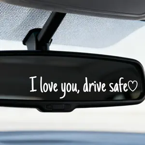 12pcs I Love you drive safe Rearview Mirror Decals Car Rearview Mirror Decorative Stickers Waterproof Stickers Suitable for Cars Trucks Laptops Car Accessories Body Stickers