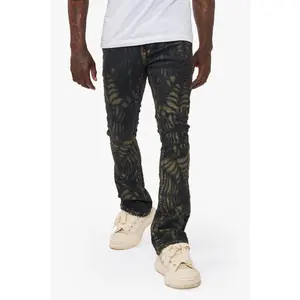 Operator Spider Vintage Blue Stacked Flare Jean