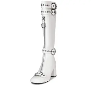 Jeffrey Campbell Women's White Jenine Knee High Boot