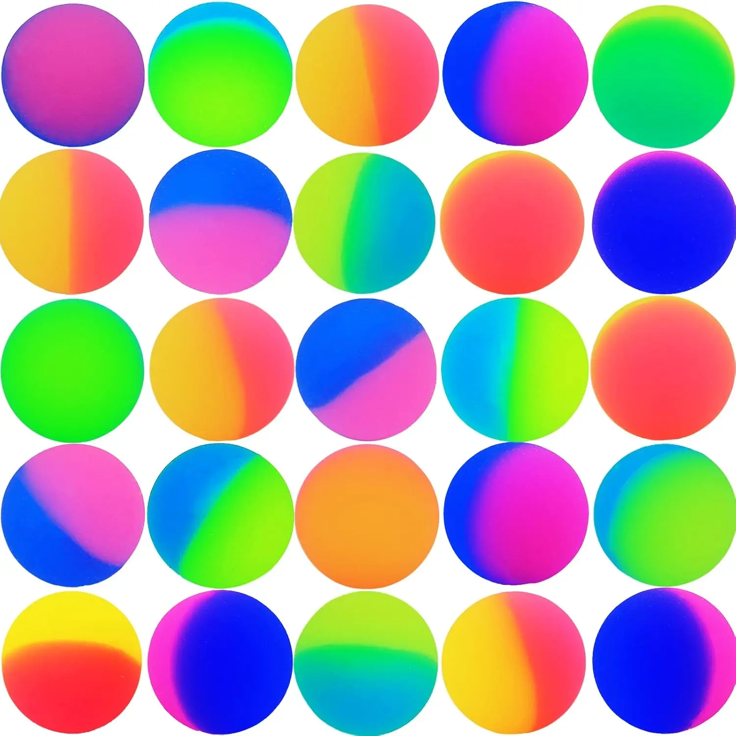 Bouncy Balls Bulk Set - 50 Pcs 45mm/1.7 inch Frosty Icy Safe Rubber Hi-Bounce Assorted Colors, Indoor Pool Games, Kids Birthday Party Favors, Cultivate Hand-Foot Coordination, Endless Hours of Fun, 45 Mm