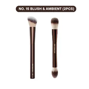Hourglass No.15 Makeup Blush Brush & Ambient Lighting Double-Ended, Perfect for Liquid & Cream Blushes Makeup, Cosmetic Tool, 2 pcs