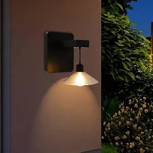 1500mah Solar Wall Light Outdoor, Waterproof Edison Bulb, Garden Patio Garage Door Porch Lamp, Durable & Energy Efficient