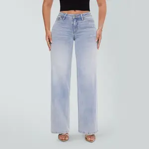 【3 Length】Magic ONESO Stretchy Wide Leg Jeans Mid-Low Waist Tummy Control BBL