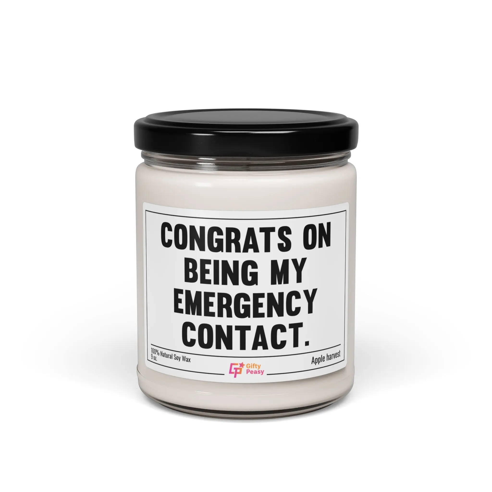 Congrats On Being My Emergency Contact Candle | Funny Candle Gift | Sarcastic Candle | Funny Saying Candle