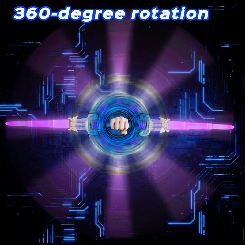 Kids' 7-Color Light-Up LED Lightsaber Toy - 360-Degree Rotation, 14-Color Eye-Care Flashes & Sounds, 1-Button Control, Dual-Axis Rotation, Soft Glow, Diverse Combat Stances, Christmas Role Play Gift
