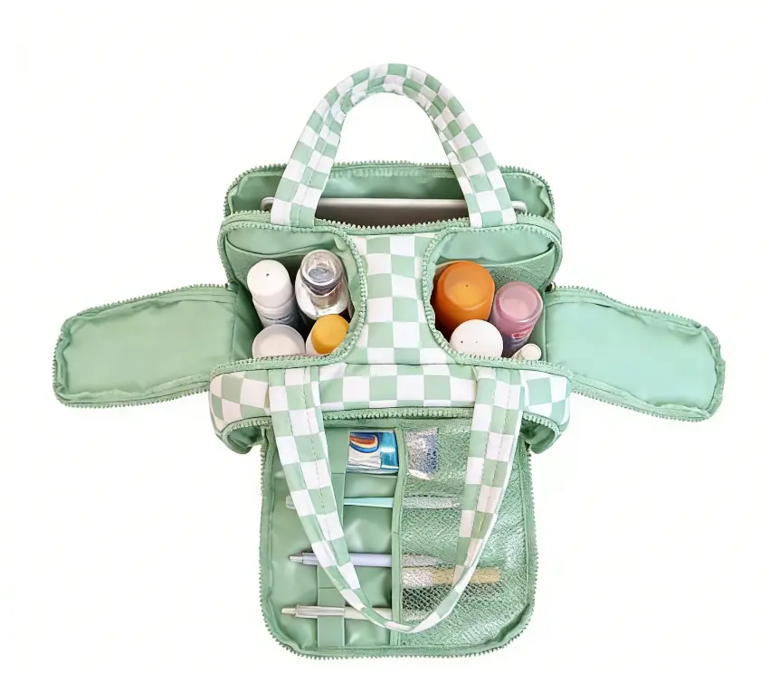 Large Toiletry Bag for Women, Ultra-Light Quilted Taslan Fabric Organizer for Full-Sized Cosmetics, Water-Resistant with Wet/Dry Separation, Airline-Compatible Carrier for Travel & Gym, Airline-Compatible Toiletry Bags, All In One Kit Toiletry Bags