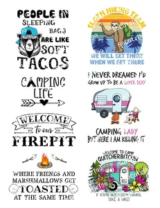 Camping #1 Waterslide Decals – Outdoor Adventure Designs for Tumblers
