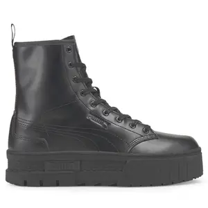 PUMA Womens X DL Mayze Platform Round Toe Lace Up Casual Boots Ankle Low Heel 1-2" - Black PUMA Womens X DL Mayze Platform Round Toe Lace Up Casual Boots Ankle Low Heel 1-2" - Black