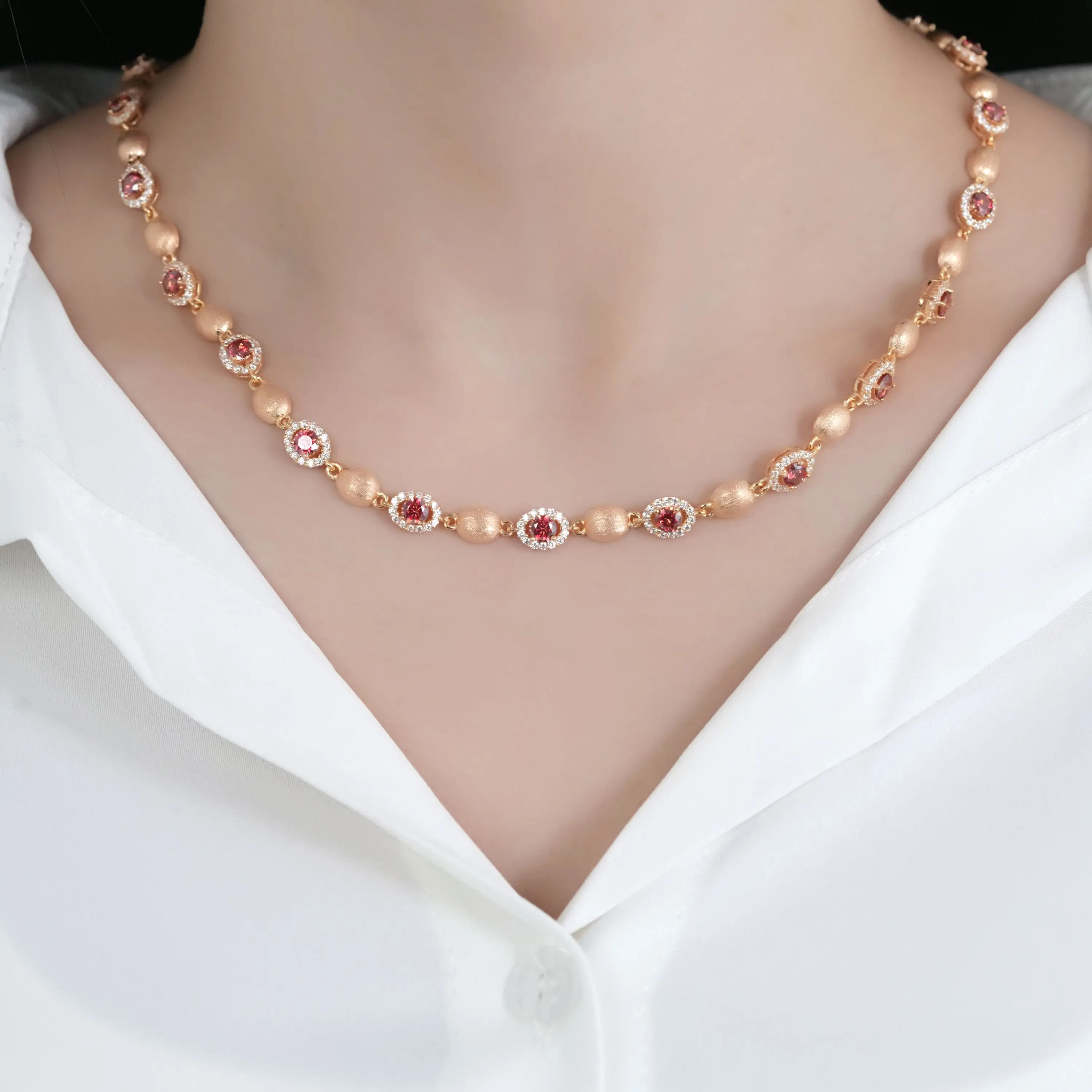 【7.18 Golden Era Necklace Deluxe Chain 】5.5CT Vintage necklace Vvs Synthetic Moissanite Necklace in 925 Sterling Silver