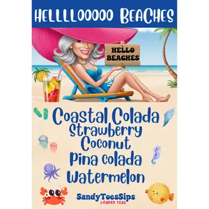 COASTAL COLADA SANDYTOES SIPS LOADED TEAS & WATER ADD A LIL WHOA TO YOUR H20