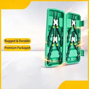 7 Inch Spring Clamp Set, Dual-Use Bent and Straight Head, Manual Clamps for Inner and Outer Bending, 4-Piece Kit