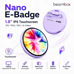 Beambox Digital Badge-Nano LED Display  Pin - Custom DIY Video Badge, Anime Bag Charm, Personalized Gift for Creators & Tech Lovers
