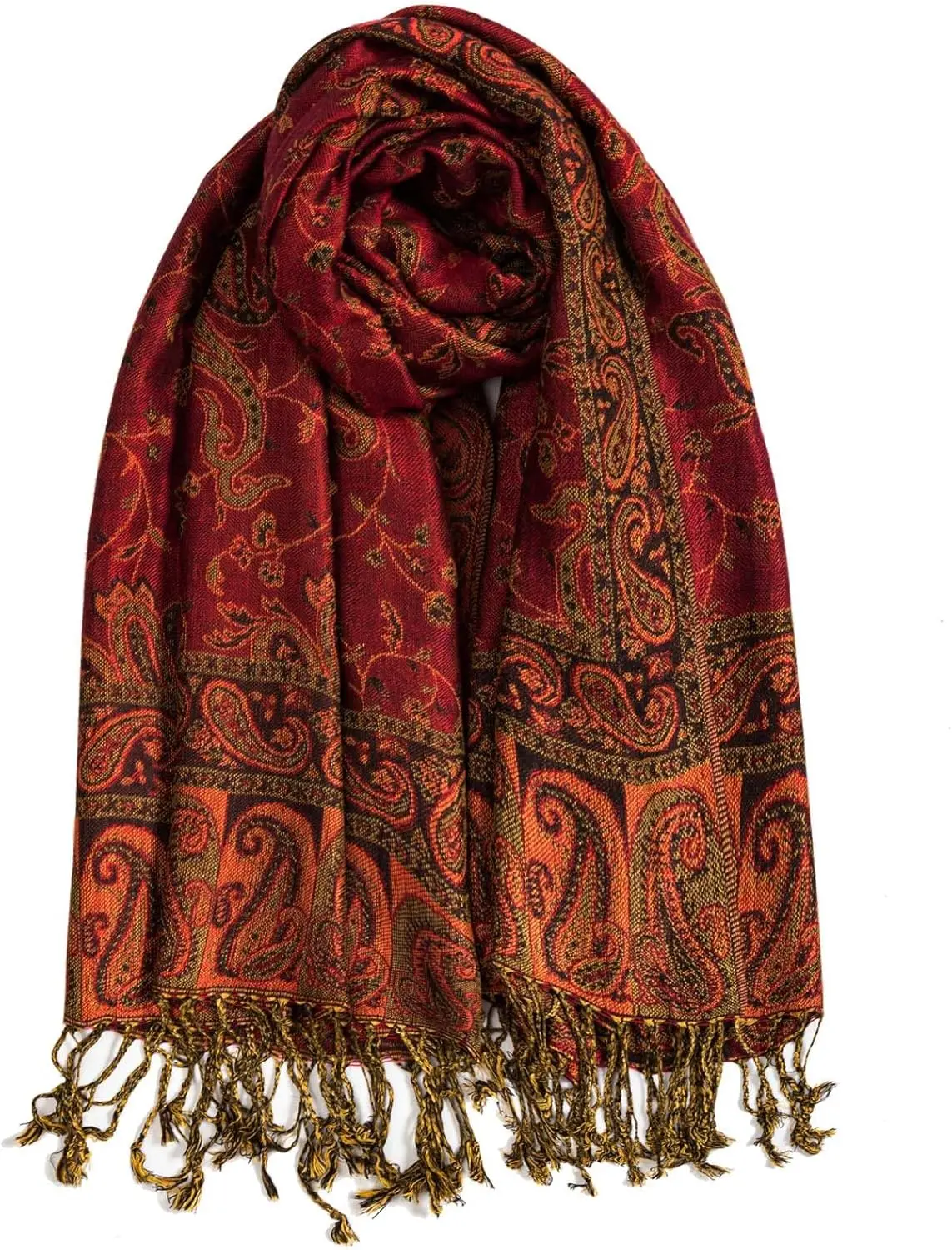 Pashmina Feel Shawls Wraps for Women Rave Scarf Soft Silky Reversible Men Scarves