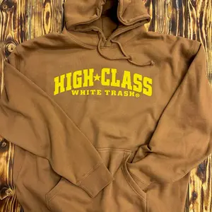 Men's HCWT Pullover Hooded Sweatshirt in Saddle/Maize - Tops, Menswear