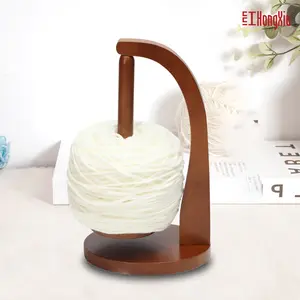 Magnetic Suspension Wool Yarn Rotating Stand Hook Needle Tool, Wooden Yarn Spinner, Wood Handmade Storage Yarn Winding Spool Bag, Craft Organizer