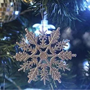 Snow Fantasies Snowflake Ornament on String Hanger for Decorating, Crafting and Embellishing (Silver, 5inch)