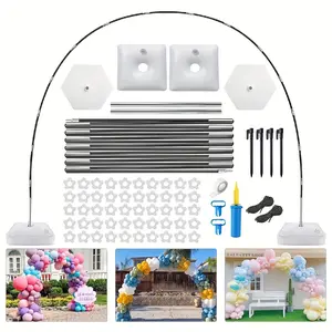 New Set Balloon Arch Innovation Large Sturdy Balloon Arch Kit 10Ft Wide & 9FT Tall Adjustable Balloon Arch Stand With Water Fillable Bases Manual Pump - For Wedding Birthday Baby Shower Graduation Plastic Christmas