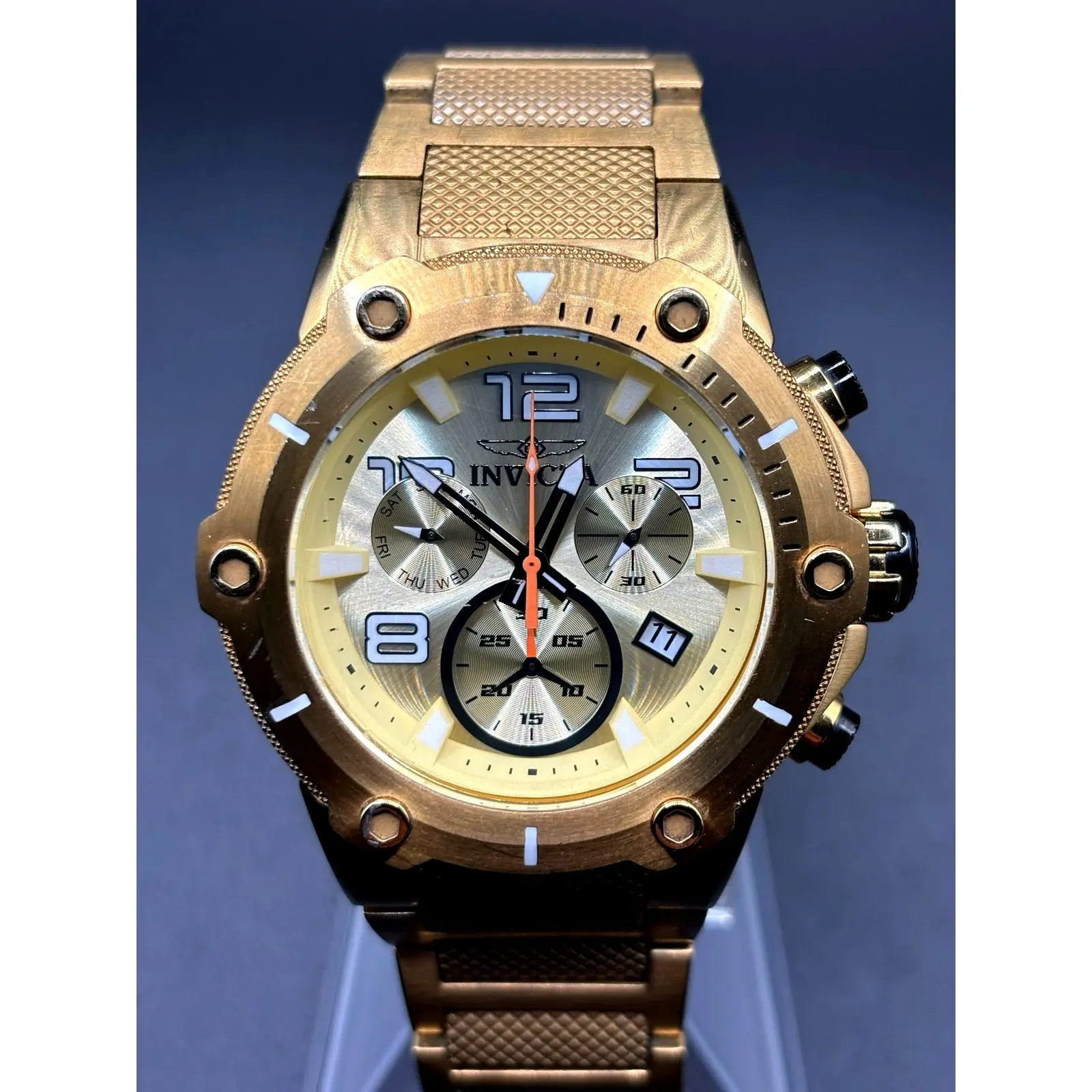 Invicta Speedway 19529 Men's Ion Gold Plated Chronograph Swiss Quartz 51mm Watch