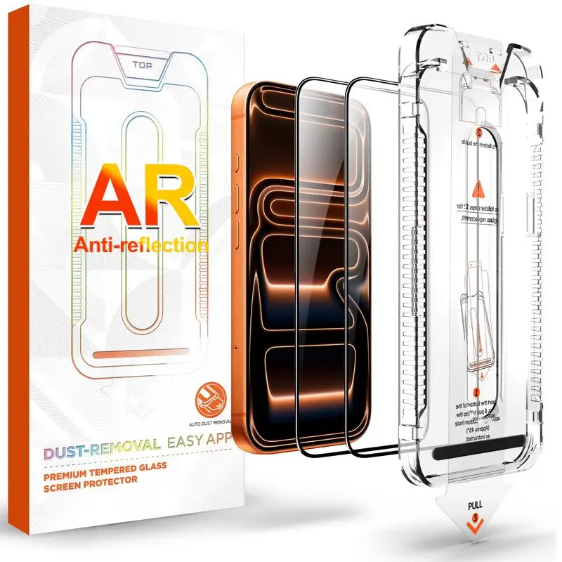 AR Anti-Reflective Screen Protector for iPhone 17 Pro Max Air 9H Hardness Tempered Glass with Easy Install Auto Dust-Removal Box