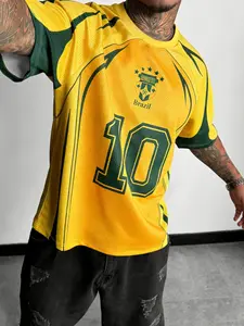 Men's Football Jersey with Number Pattern Elements, Essential Sports Event Wear, Daily Must-Have, Casual Sportswear, Sports Tops, Sporty Jersey, Football Shirts