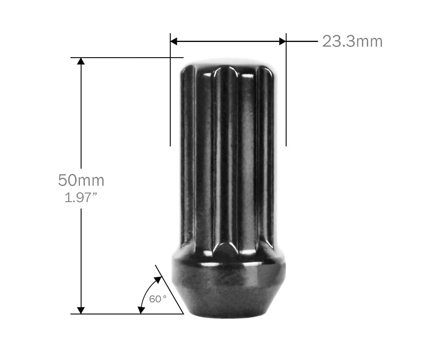 PerfectlyTight.com - Large Diameter Closed End Spline Lug Nut Kits - Black