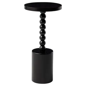 COZAYH Farmhouse Round Pedestal Martini Table for Living Rooms & Bedrooms, Black