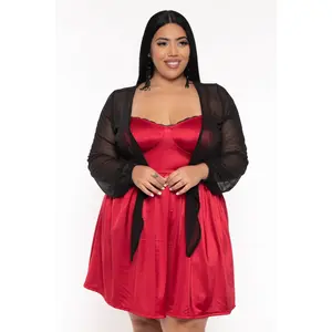 Plus Size Merla Mesh Shrug - Black