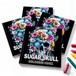 Halloween Sugar Skull Coloring Book, 24 Creepy Cute Devil Illustrations, Adult Creative Coloring Pages, Stress Relief Art Therapy Book