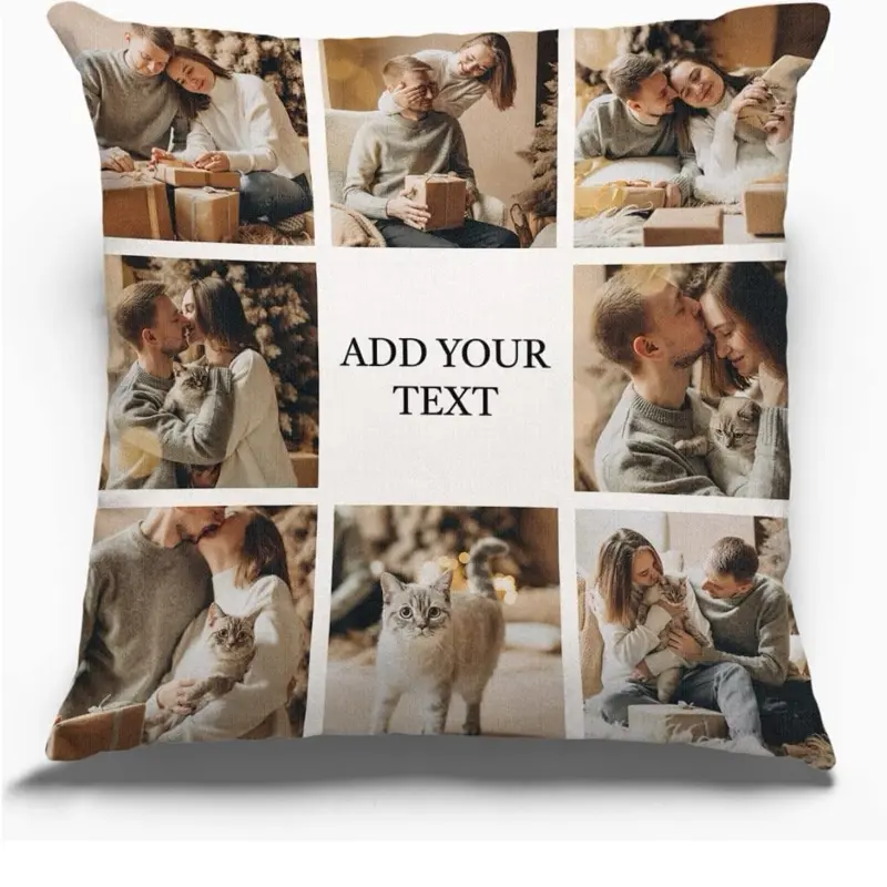 Personalized Photo Pillow - 16x16 Inch Polyester Plush with Customizable Photo, Ideal for Home Decor