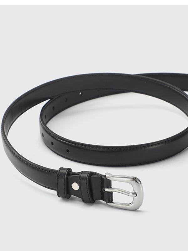 Shiny Silver Color Buckle Belt, Elegant Simple Design, Decorative Student and Younger Adult Waistband, Korean Fall Accessory, Pu Buckle Belt Shiny Silver Color Buckle Belt, Elegant Simple Design, Decorative Student and Younger Adult Waistband, Korean Fall Accessory, Pu Buckle Belt