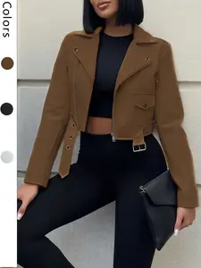 Women's Leather Jacket, Stylish One-Piece Design, Perfect for Casual Wear & Daily Use, Durable Women's Outerwear Apparel