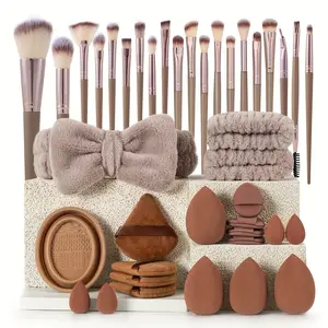 Makeup Tool Set, 40pcs/set Makeup Brush & Makeup Sponge & Headband & Wristband & Brush Cleaning Bowl, Professional Makeup Tools for Women, Cosmetic