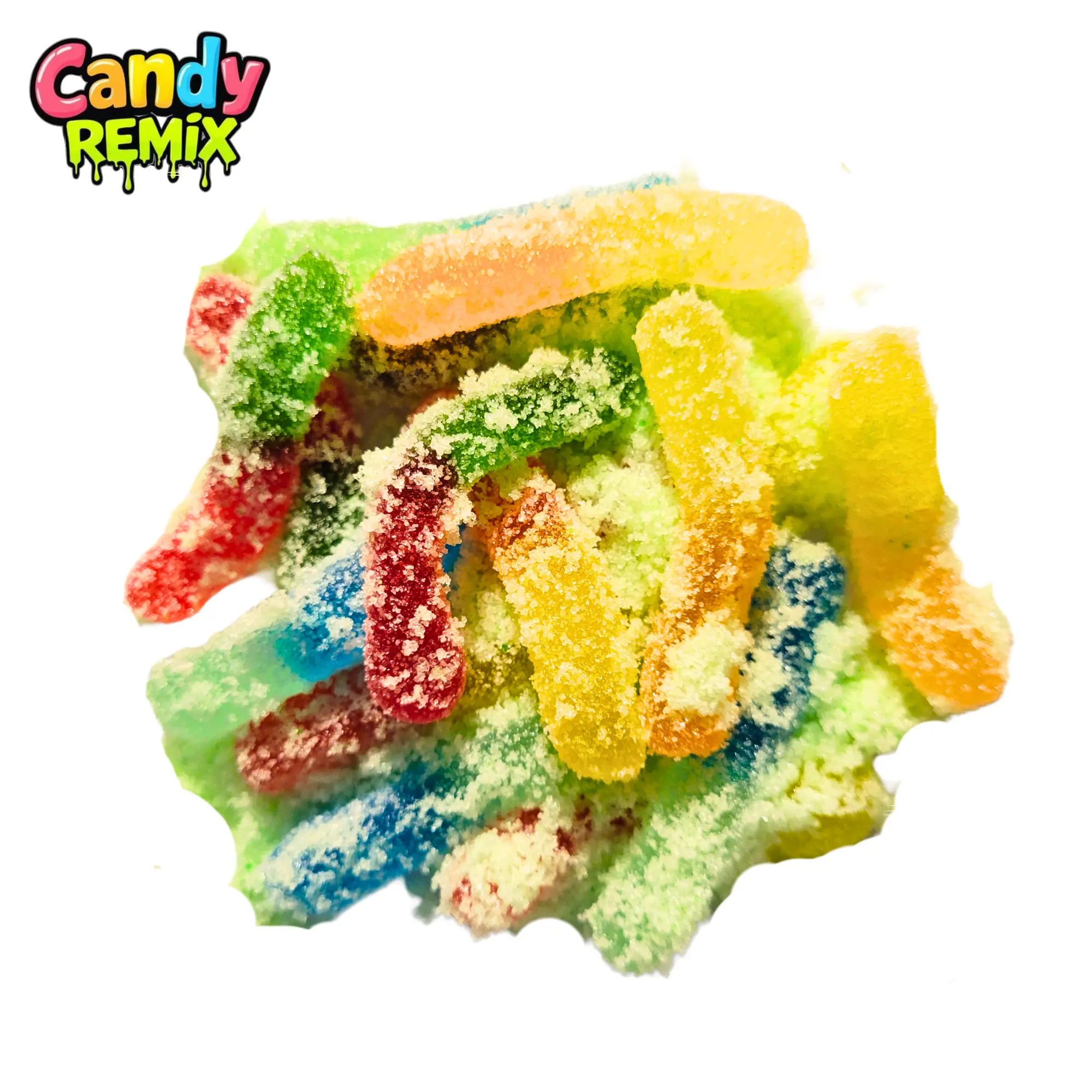 Candy Remix Extreme Sour Bite-Sized Soft Gummy Worms Candies, 16oz Small Batch Viral Party Snacks, Bite Size Fruit & Chewy Extreme Sour Fruit & Chewy Treat