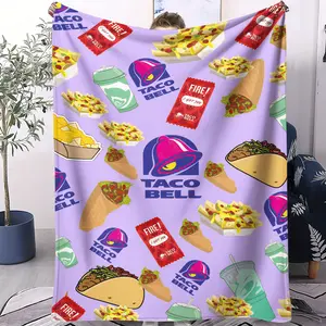 American Fast Food Brand Blanket, Food Party Throw Blanket, Background Cloth Photo Atmosphere Set, Perfect for Parties and Events