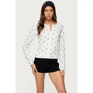 Shea Polka Dot Knitted Cardigan