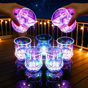 2/4/6 Pack LED Light-Up Cups, Liquid Activated Glow Cups for Parties, Color Changing Plastic Drinking Cups, New Year & Holiday Gifts