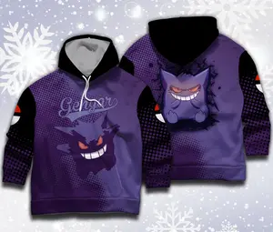 Gengar Hoodie Japanese Anime Poke Gift for Fan AH0033
