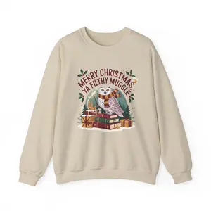 Christmas Owl Trending Sweatshirt Filthy Muggle, Holiday Sweatshirt, Winter Owl Sweater, Cozy Christmas Pullover,