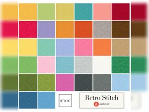 Retro Stitch | 5" Charm Pack by Andover Fabrics | 42 pcs