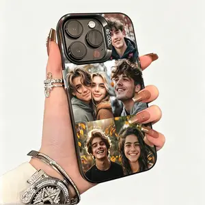 Customized picture phone case, customized picture phone case for iPhone 17/16/11/12/13/14 Pro Max, personalized phone case, customized photo black-border TPU protective case, suitable for birthdays, Christmas, family, and Valentine’s Day