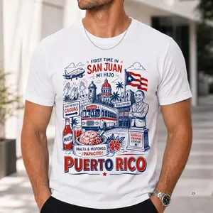 First Time In San Juan Puerto Rico Shirt, Viral Meme Song Tee, Wedding Vacation Shirt, Puerto Rican Boricua Pride Gift, Travel Humor Tee