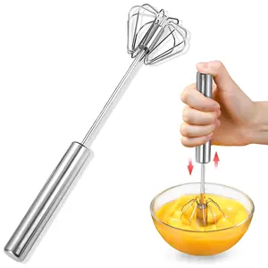 Mini Handheld Egg Beater Mixer, Semi-Automatic Cream Whisk for Home Use, Durable Stainless Steel Kitchen Tool for Baking & Cooking