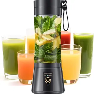 Portable USB Rechargeable Electric Blender Cup, Capacity 15.21 oz (1300mAh/3.7V). Easily blends milkshakes and creamy drinks! Powerful blending performance meets daily beverage and nutritional needs, ideal for travel and fitness. Simple operation and easy