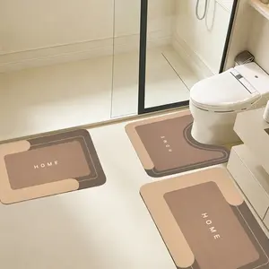 Bathroom Rugs Set Memory Foam Bath Rugs Non-Slip Bath Mat Set 3 Piece,Washable Bathroom Mats,Super Soft U-Shaped Toilet Rug,Bahroom Carpets for Bathroom,Tub,Shower