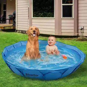 Alvantor Pet & Kids Swimming Pool - Durable Oxford Fabric - Portable Dog Bathing Tub, Kiddie Pool, Pond, and Ball Pit