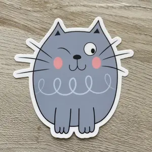 Cat sticker, kitty sticker, kitty stationery, water bottle decal, car decal, laptop sticker, made in the USA