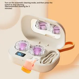 Portable Ultrasonic Contact Lens Cleaner – Rechargeable Contact Lens Cleaning Machine for Daily Lens Care & Travel Lens Maintenance