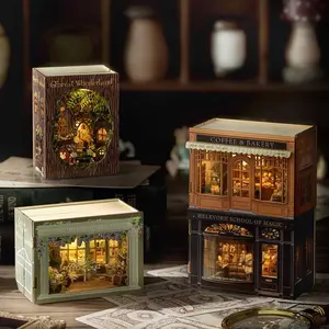 Fantasy Magic Cube Series DIY Miniature Dollhouse Cabin, 1 Box Wooden Handmade 3D Puzzle Model Toy and Creative Home Bedroom Decoration